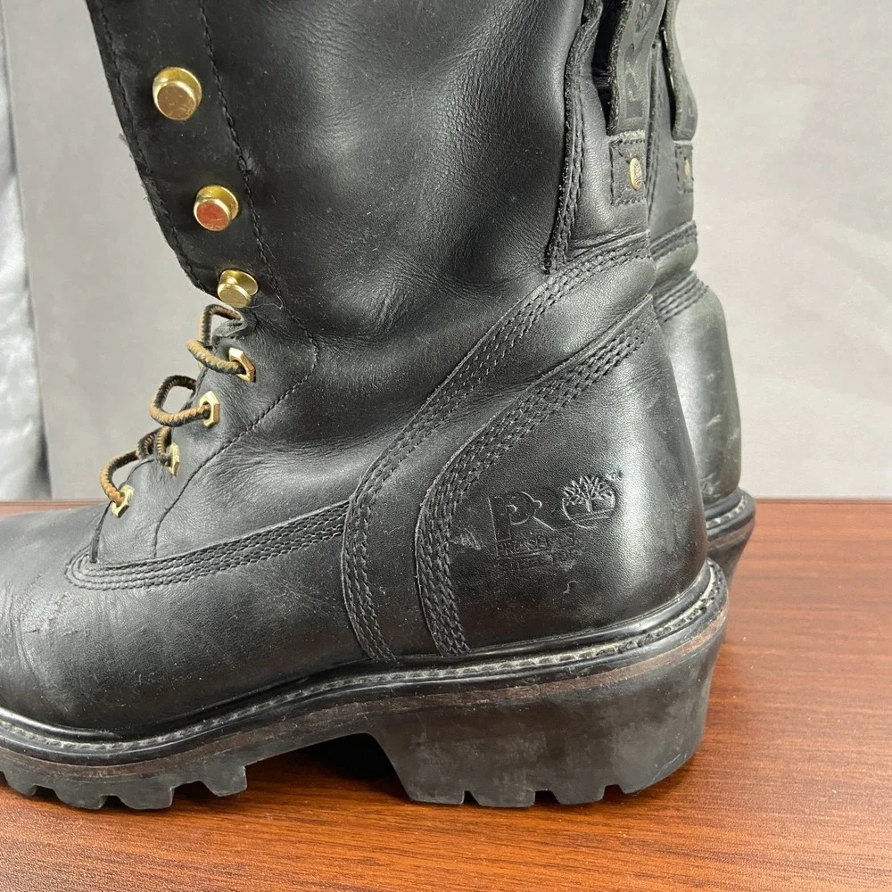 Timberland Pro Gore-Tex Mens US 9 M Work Boot Black Leather Steel Toe Combat